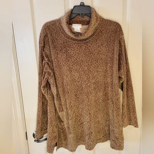 Jones New York Sport XXL Turtleneck  Sweater Brown Print